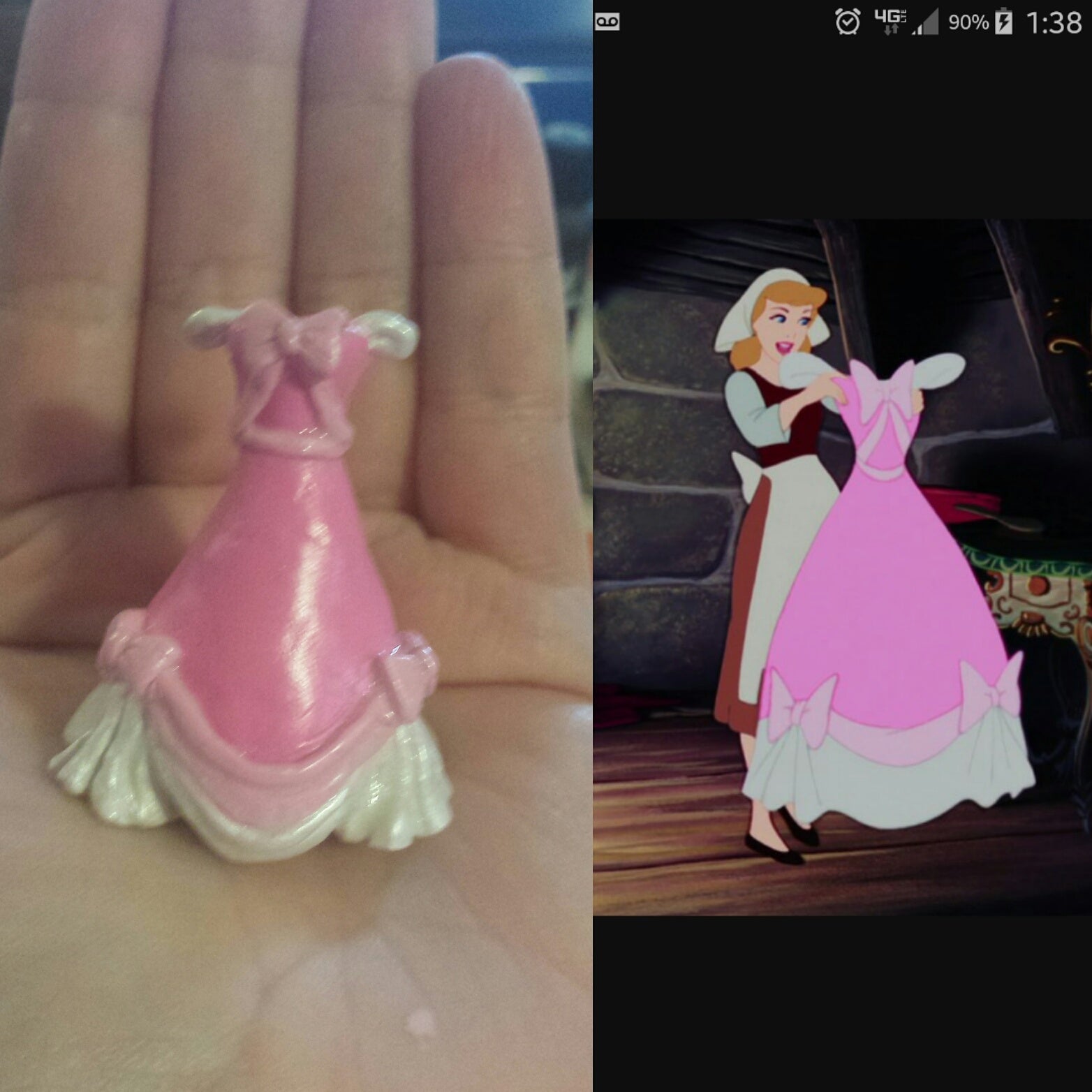cinderella pink dress figurine Cinderella's Pink Dress Music Figurine by Enesco