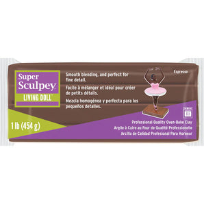 Super Sculpey - Living Doll Espresso, 1 lb