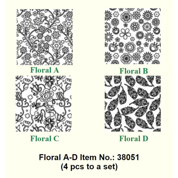  Polymer Clay Texture Sheet - Flowers