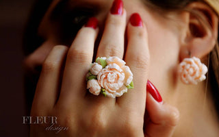 Flower Ring and Earrings