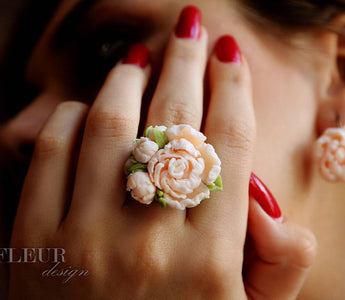 Flower Ring and Earrings