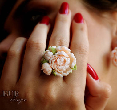 Flower Ring and Earrings