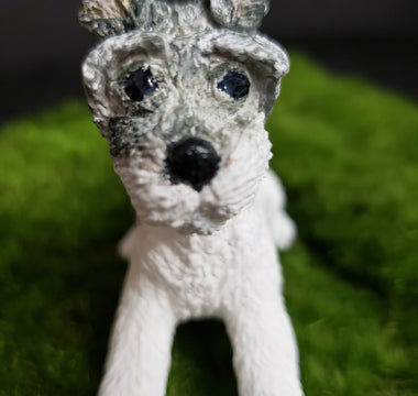 Black and White Dog Sculpture