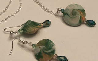 Swirled Earring and Necklace Set