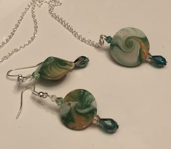 Swirled Earring and Necklace Set