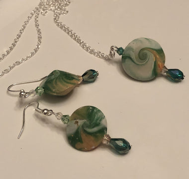 Swirled Earring and Necklace Set