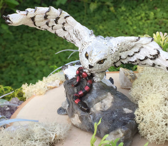 Owl and Snake Sculpture