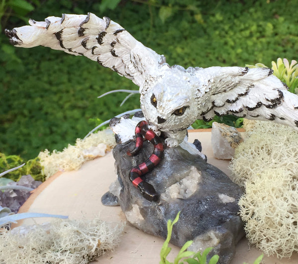 Owl and Snake Sculpture