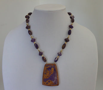 Purple Pendant Necklace