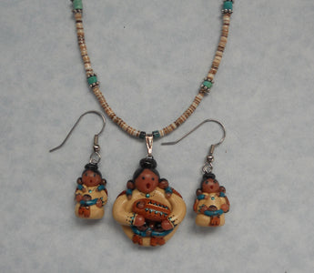 Figurine Necklace & Earrings