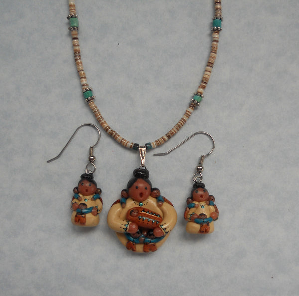 Figurine Necklace & Earrings