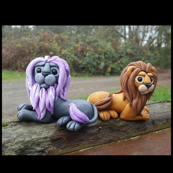 Grey and Brown Lions