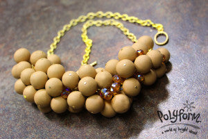 Sculpey Souffle Latter Cluster Bead Necklace  (Syndee Holt)