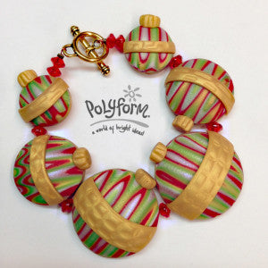 Premo! Sculpey Christmas Ornament Bracelet (Amy Koranek)