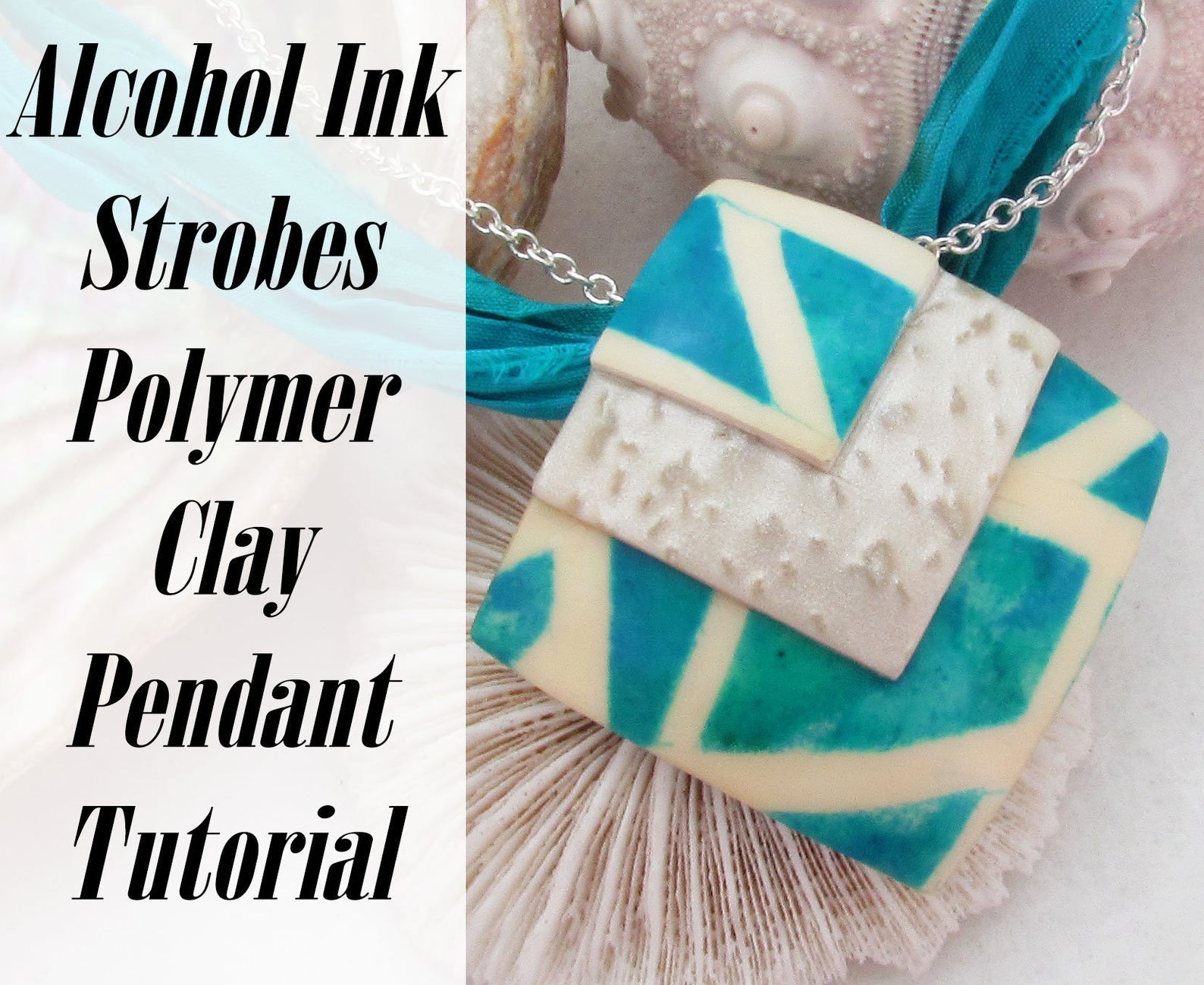 Alcohol Ink Strobes Polymer Clay Pendant Tutorial