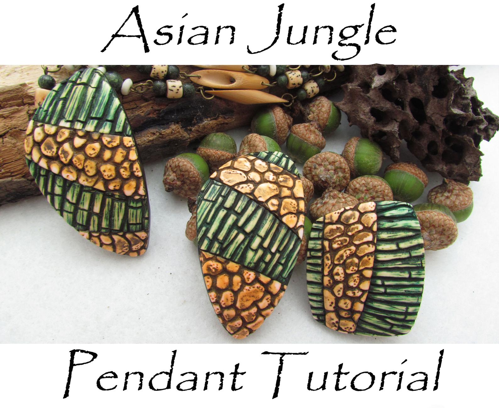 Asian Jungle Pendant Polymer Clay Video Tutorial