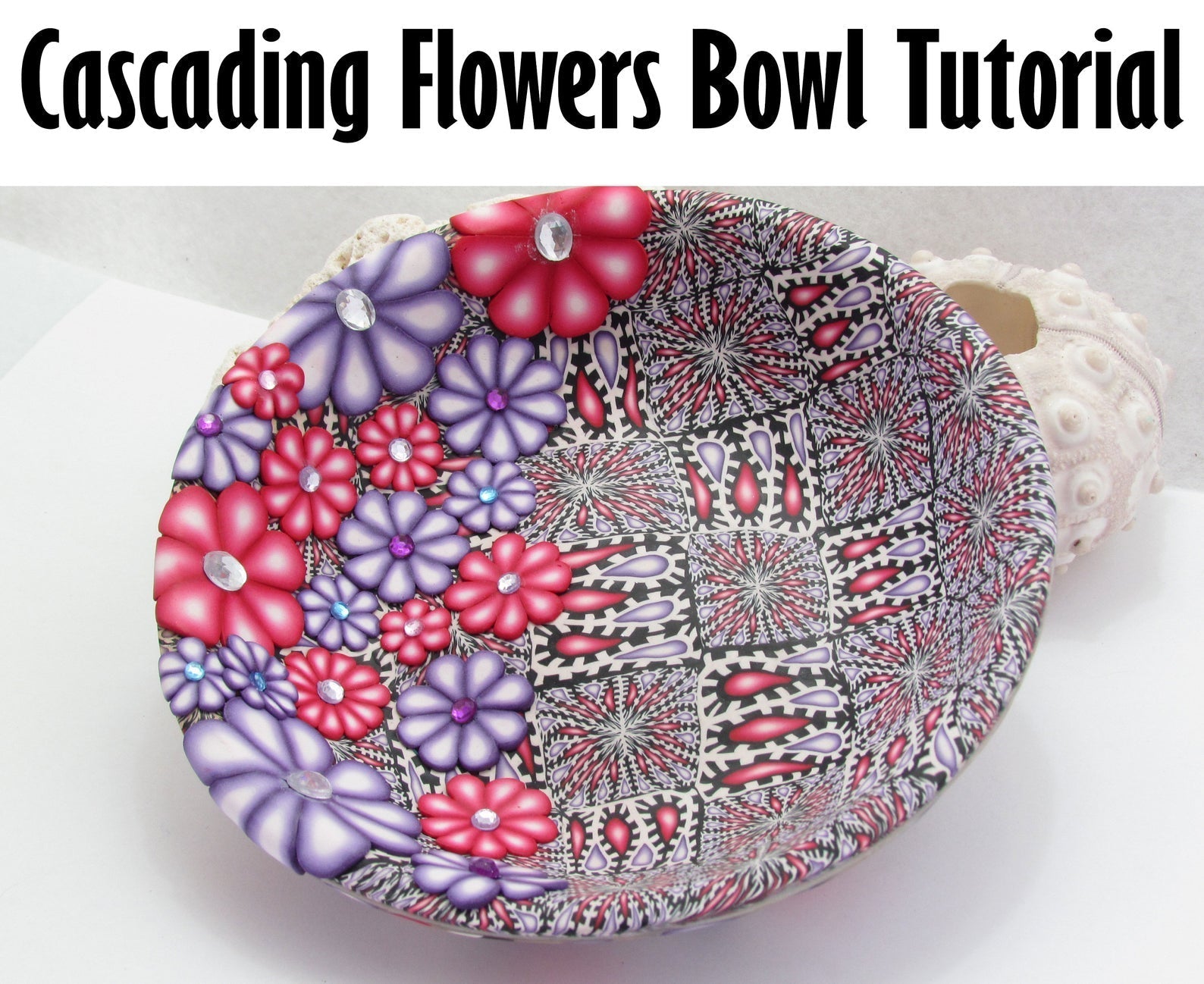 Cascading Flowers Bowl Polymer Clay Video Tutorial