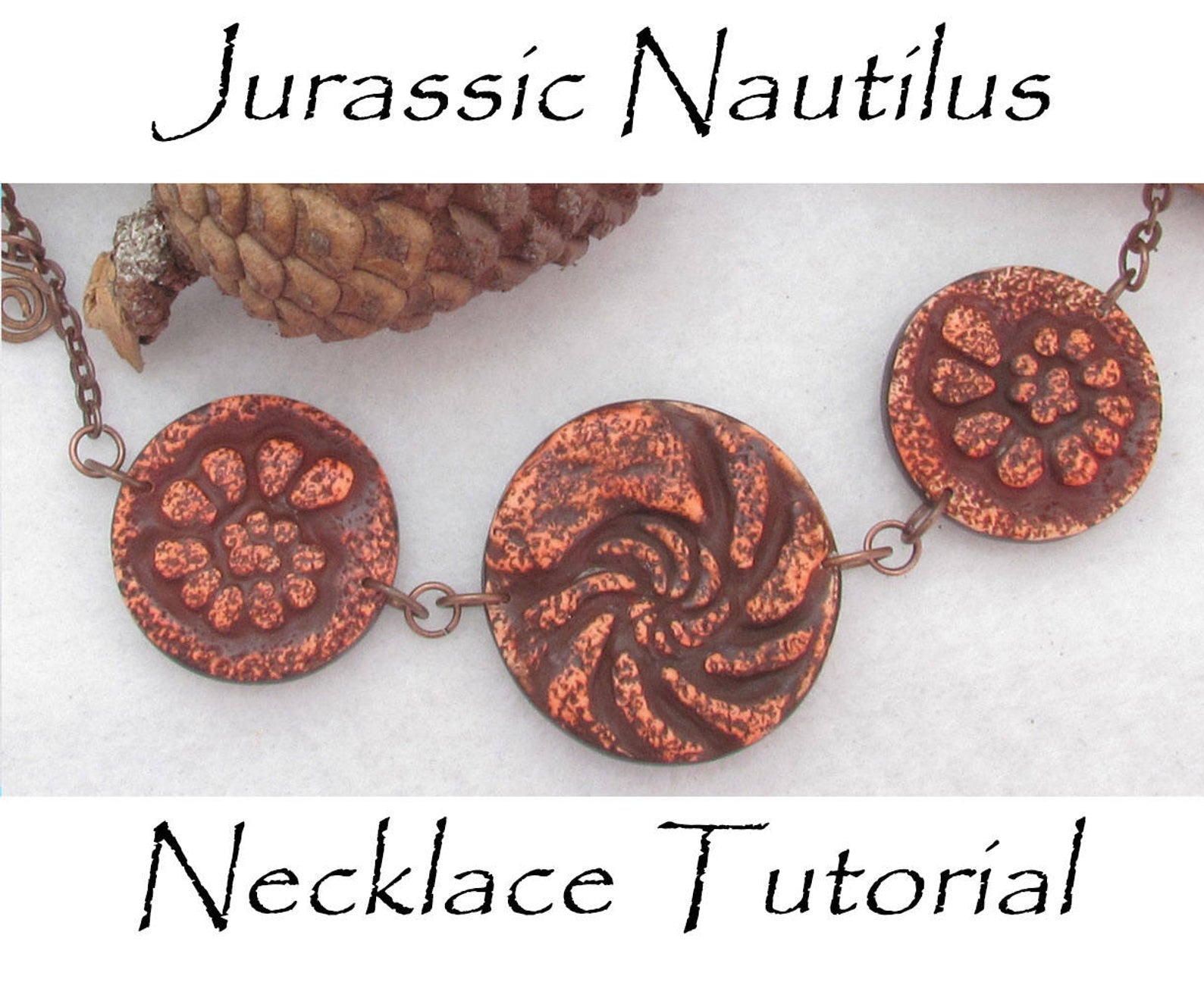 Jurassic Nautilus Polymer Clay Necklace Video Tutorial