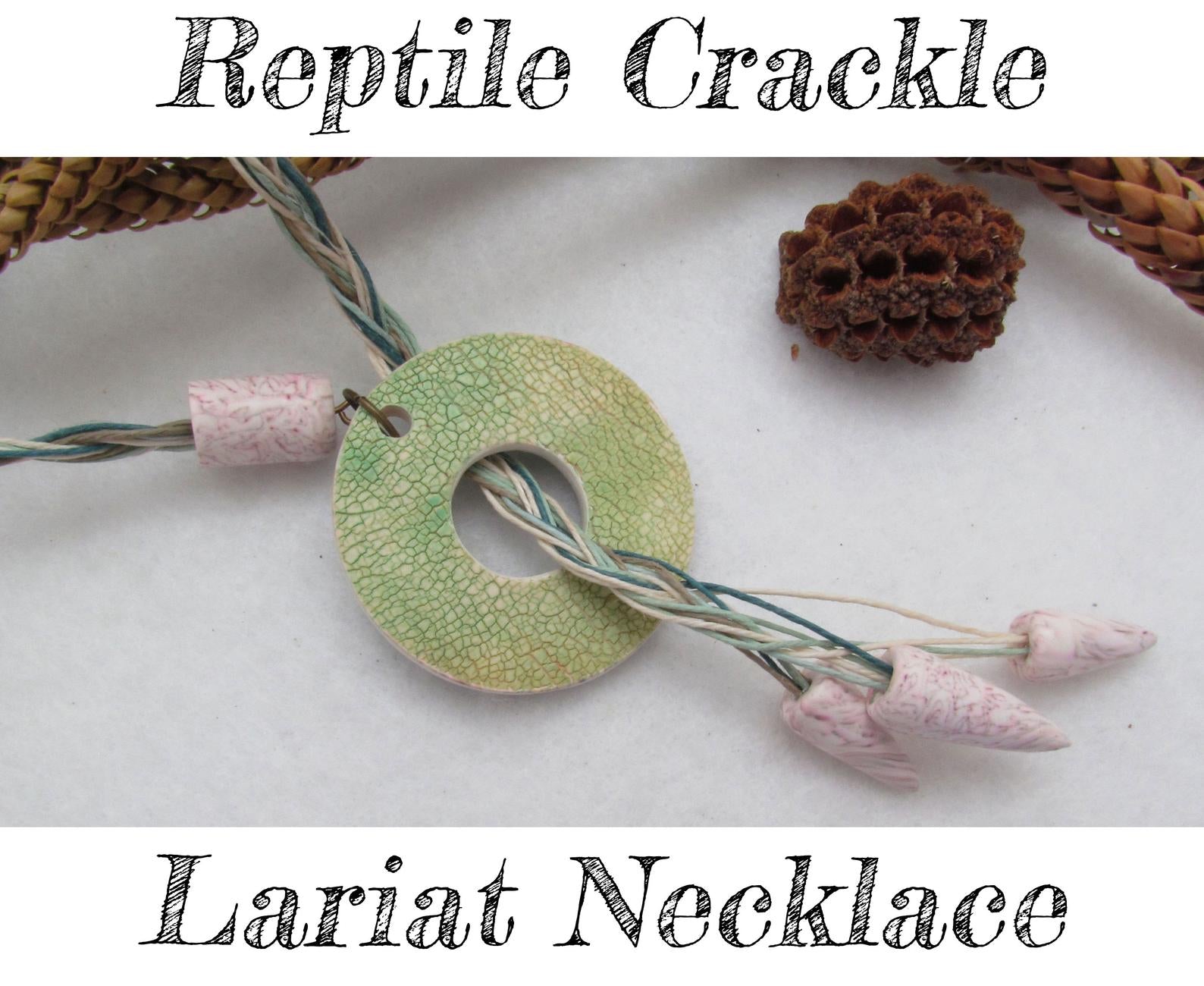 Polymer Clay Reptile Crackle Lariat Necklace Video Tutorial
