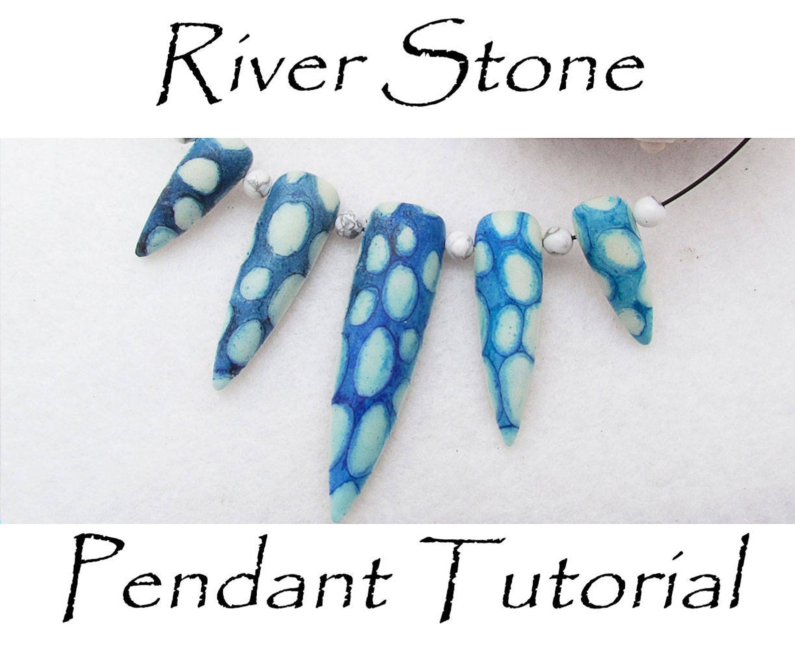 Frozen River Stone Polymer Clay Pendant Video Tutorial