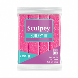 Sculpey III - Pink Glitter, 2 oz