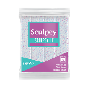 Sculpey III - White Glitter, 2 oz