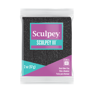 Sculpey III - Black Glitter, 2 oz