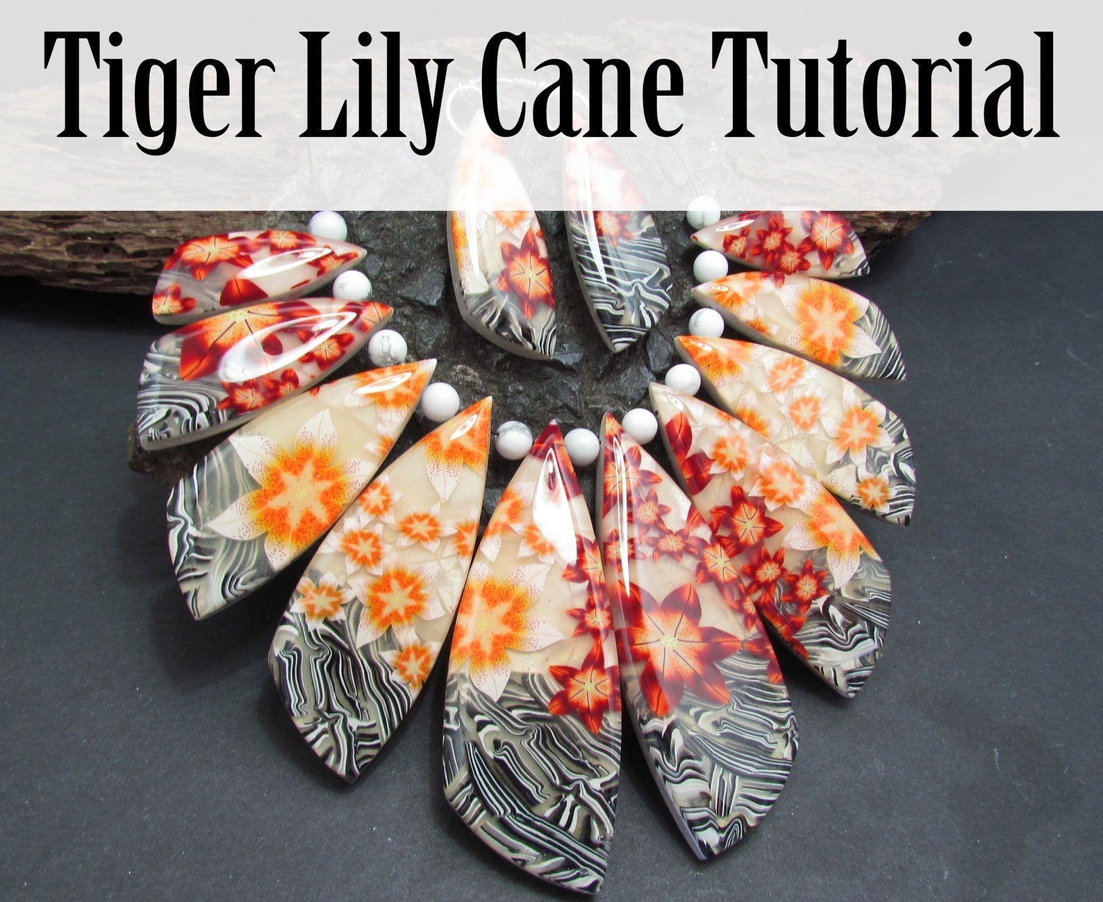 Tiger Lily Field Polymer Clay Cane Video Tutorial