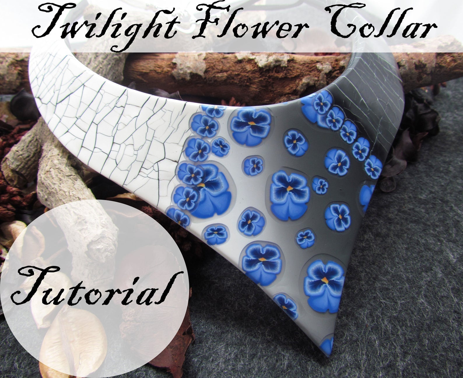 Twilight Flower Collar Polymer Clay Video Tutorial