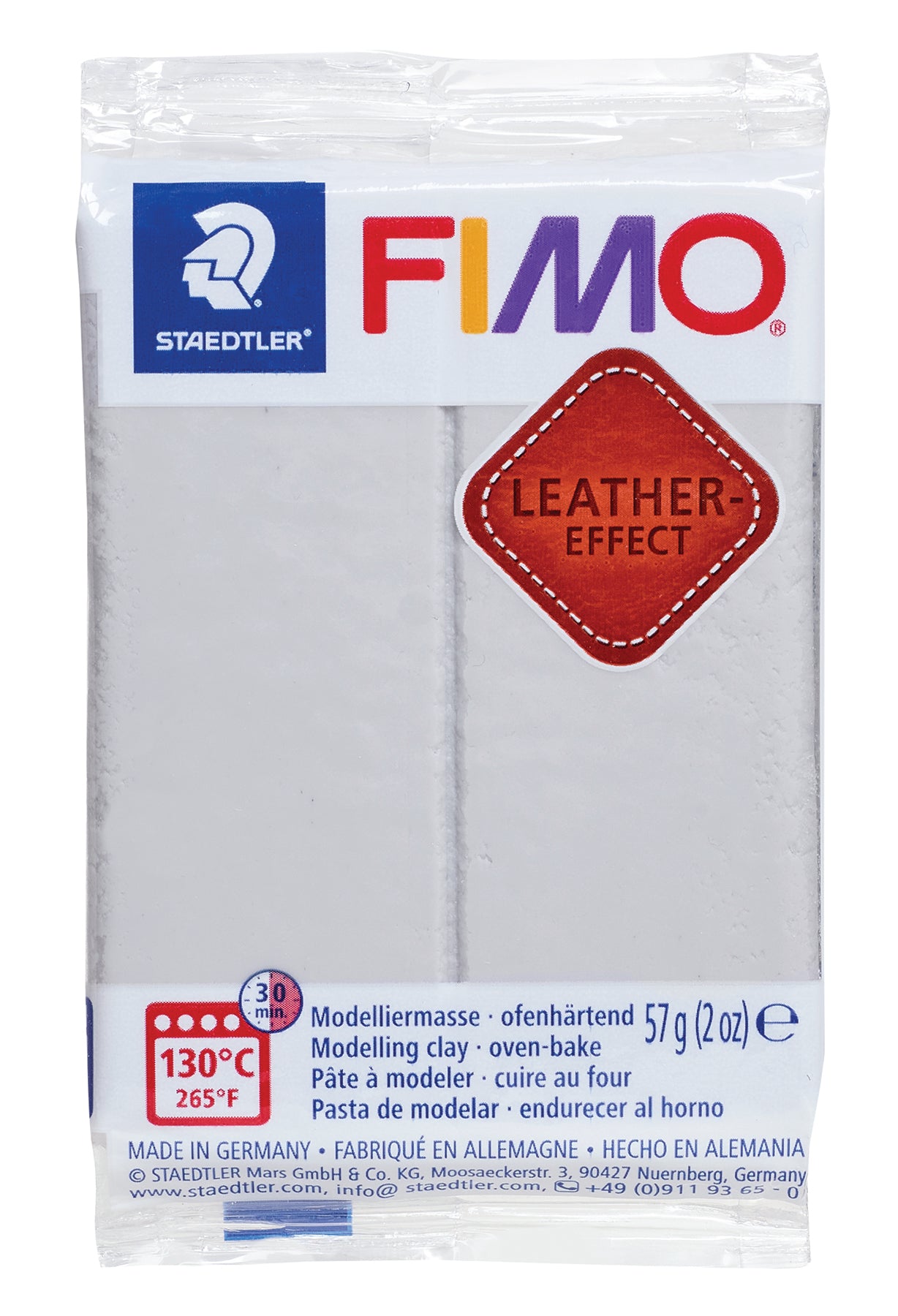 FIMO Leather Effect - Dove, 2 oz.