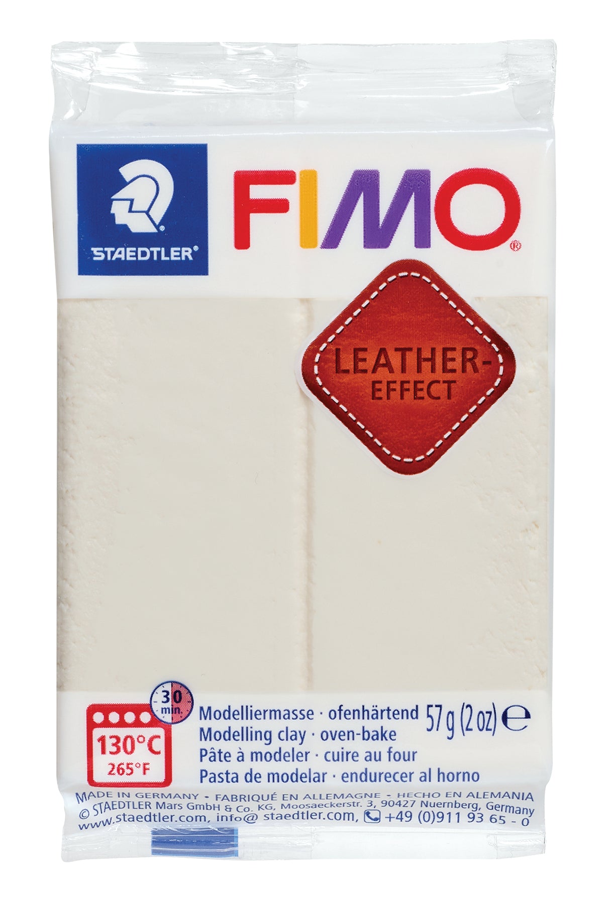 FIMO Leather Effect - Ivory, 2 oz.