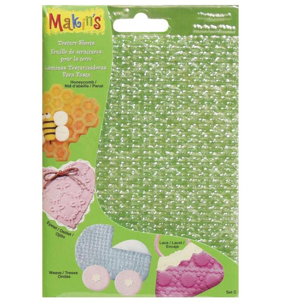 Makin'S Clay Texture Sheets 7X5.5 4/Pkg-Set B (Screen Stripe Check & Dot)