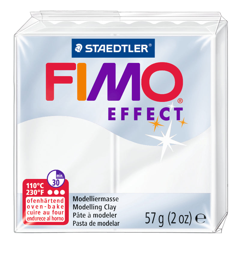 FIMO Effect oven-bake polymer clay, white (translucent), Nr. 014