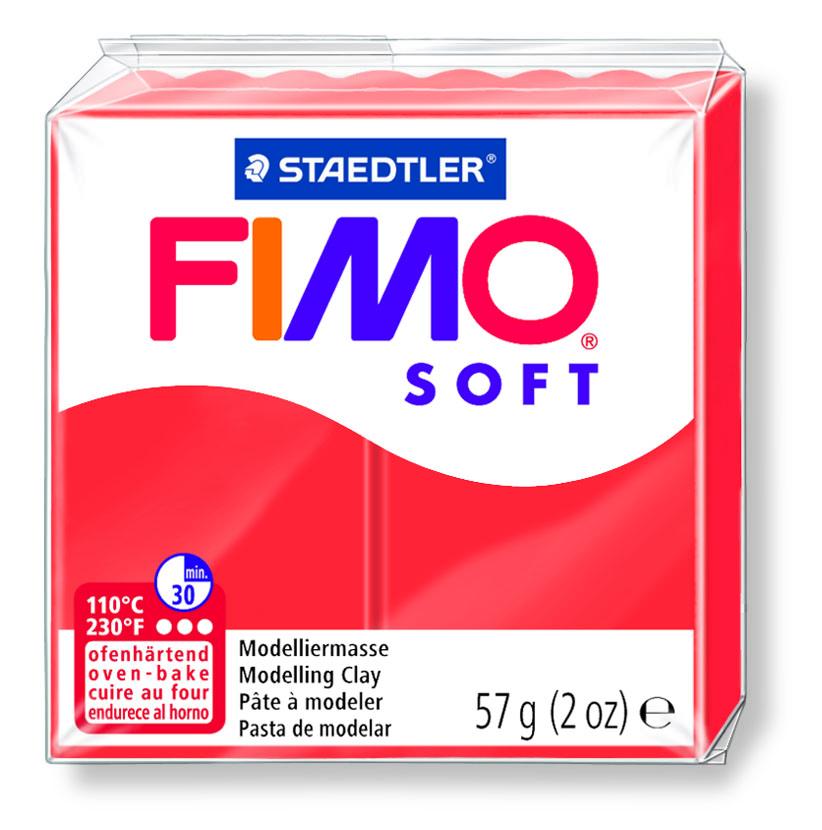 Fimo Soft arcilla polimérica 2 ounces-8020 – 204 transparente rojo
