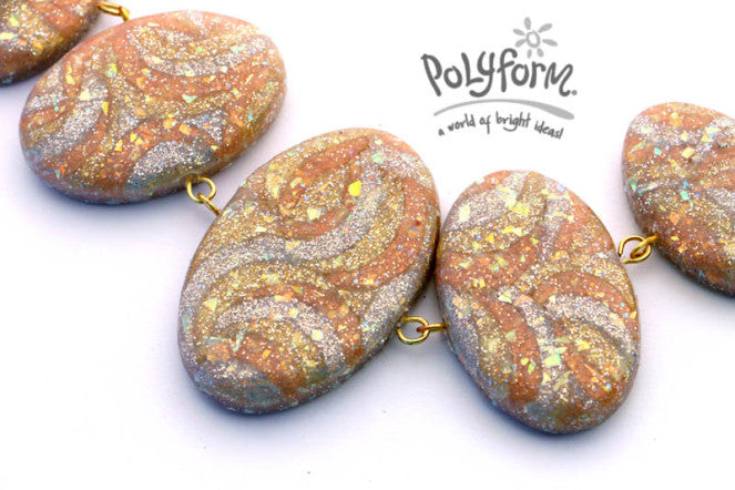 White polymer clay with Holographic brocade/glitter - 50 grams
